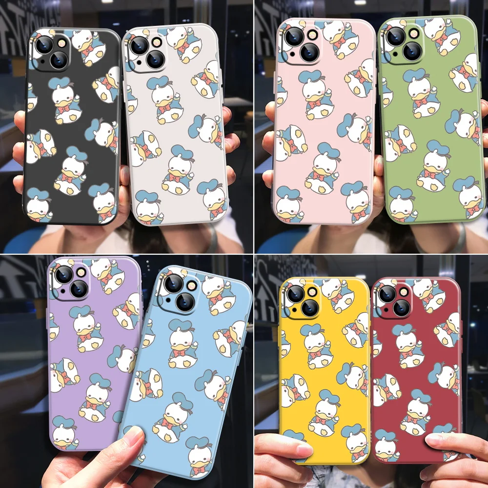 

Lovely Duck Phone Case for iPhone 11 12 13 Pro Max 12 13 Mini XR XS Max 7 8 Plus 6S 6 Plus SE 2020 Liquid Silicone Cover Funda