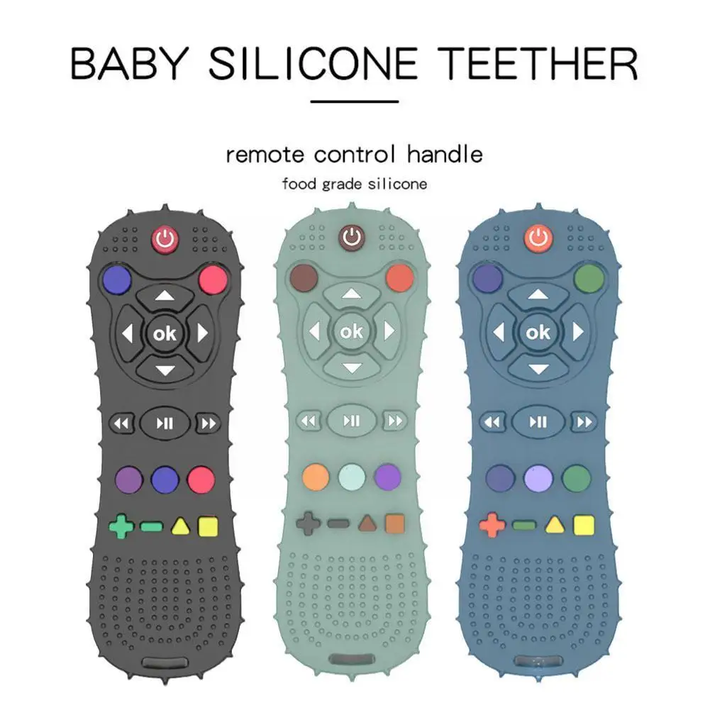 

Silicone Baby Teether Tv Remote Control Shape For Babies 6-12 Months Teething Toy Baby Chew Toy Kids Sensory Educational To Q5w1