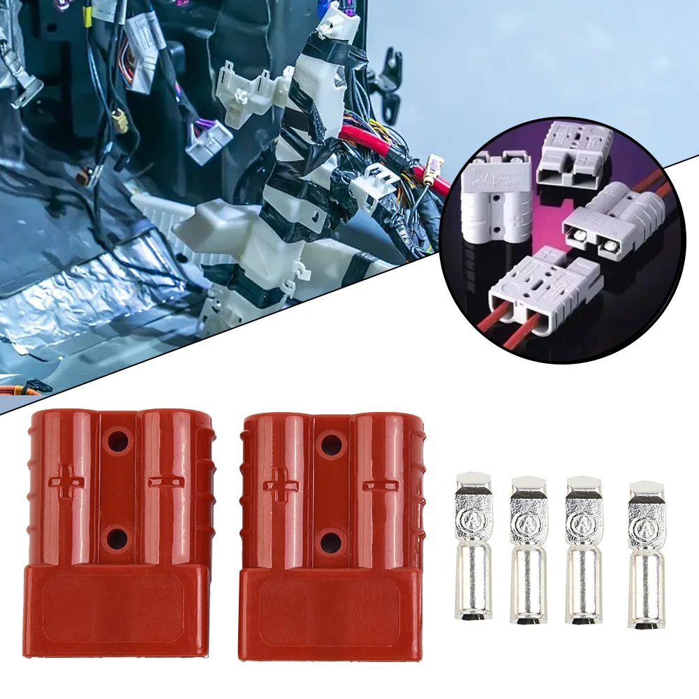 

Plug Secure Your Power Connection with 2Pcs FOR ANDERSON Plug Cable Terminal Battery Power Connector 50 AMP 600V