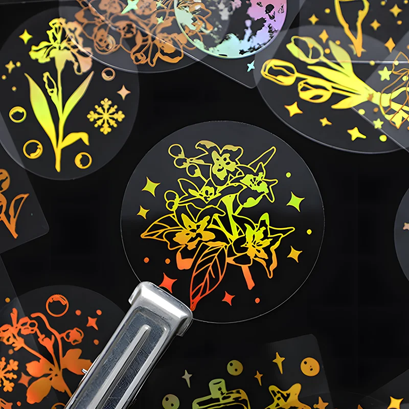 

30 Sheets/pack Hot Stamping Gold Stickers Adhesive Hand Account Sticker DIY Scrapbooking Gift Decor for Small Business Supplies