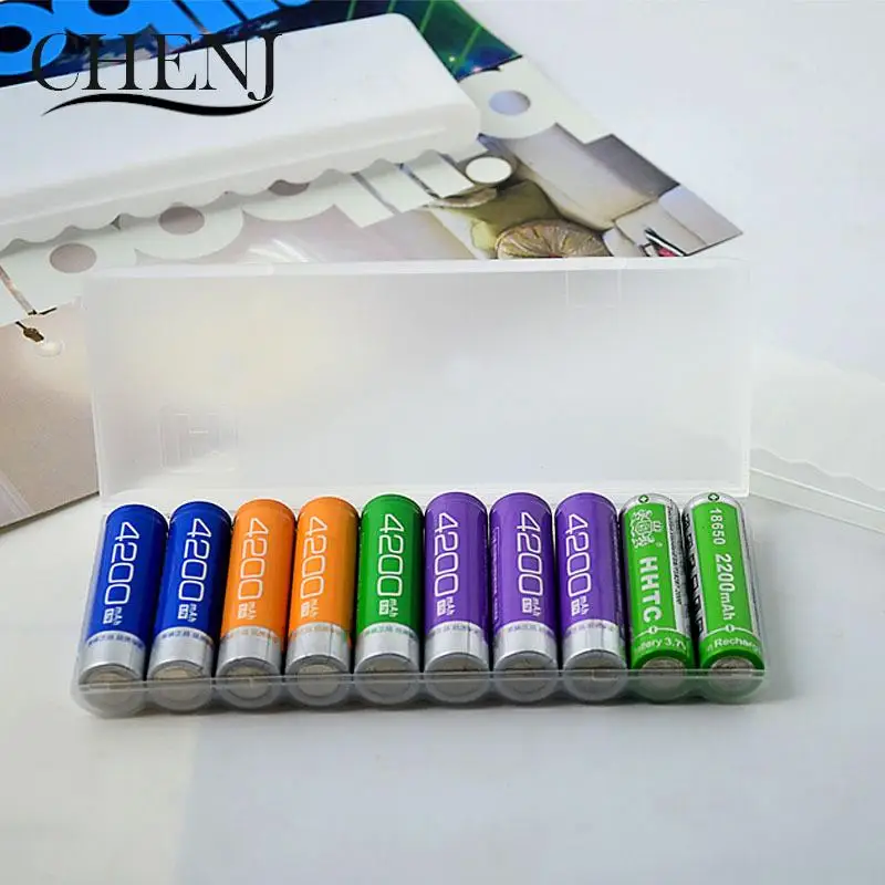 10 Slot Transparent Plastic Battery Storage Box For AAA/AA/18650 Hard Battery Container Holder Case Organizer Box Accessories