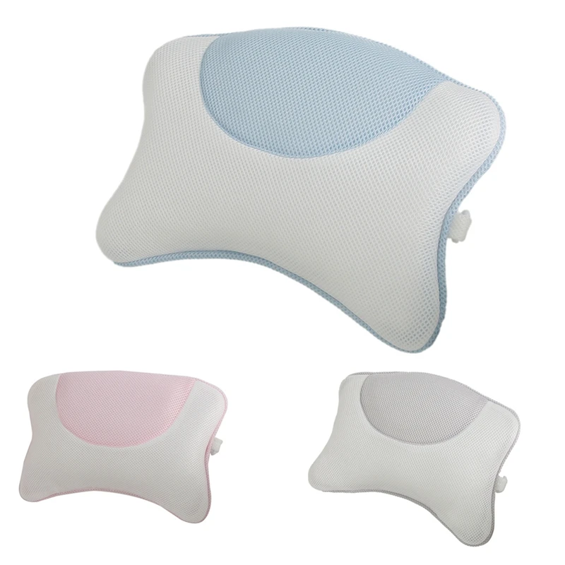 

Bathtub Pillow, Non Slip With 4 Suction Cups, Breathable Soft, Comfortable Head Neck Support, Machine Washable