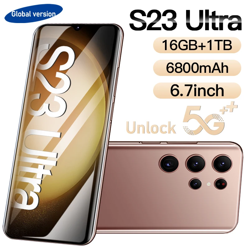 

New S23 Ultra Smartphone 6.7Inch HD 6800mAh 16+1TB Cell phones 5G Unlock Mobile Phones