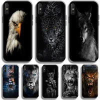 lion tiger eagle dog cat wolf for xiaomi redmi 9a phone case redmi 9at case black liquid silicon silicone cover coque back