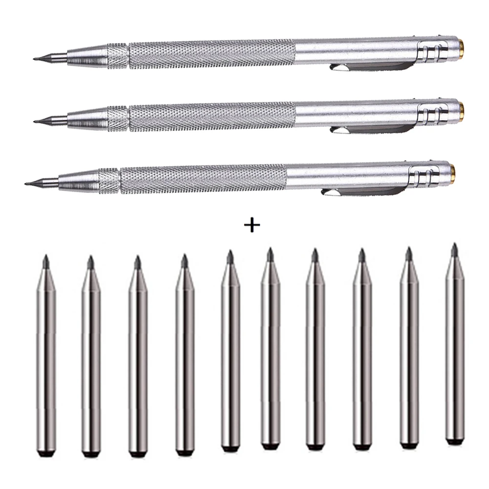 

13PCS Tungsten Carbide Tip Scriber Pen Diamond Metal Marking Engraving Pen For Glass Ceramic Metal Wood Scribing Marker Tools