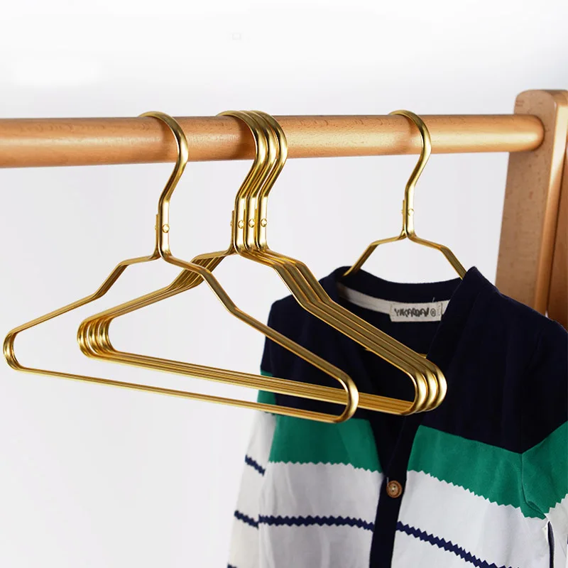 

5pcs Kids Hangers Children Clothes Drying Rack Baby Bedroom Clothing Storage Rack Space Saver Aluminum Alloy Hangers for Child