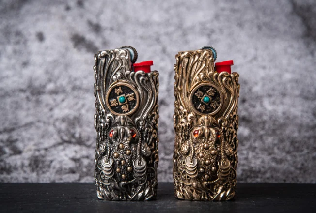 

Tibetan Silver Lighter Case Cover Fits Bic J5 Lighter BicJ5 Lighter Sleeve Cover