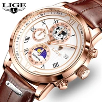 lige quartz men watch top brand luxury business leather waterproof watches for mens sport casual wristwatch relogio masculino