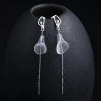 100 925 sterling silver long tassel earrings for women ballet girl shape crystal calla lily drop earrings jewelry 2022 eh124