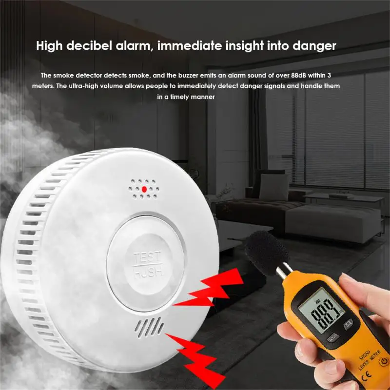 

Leak Proof Design Smoke Alarm Detector High Sensitivity Low Power Smoke Detector Working Voltage 3(v) Independent Alarm
