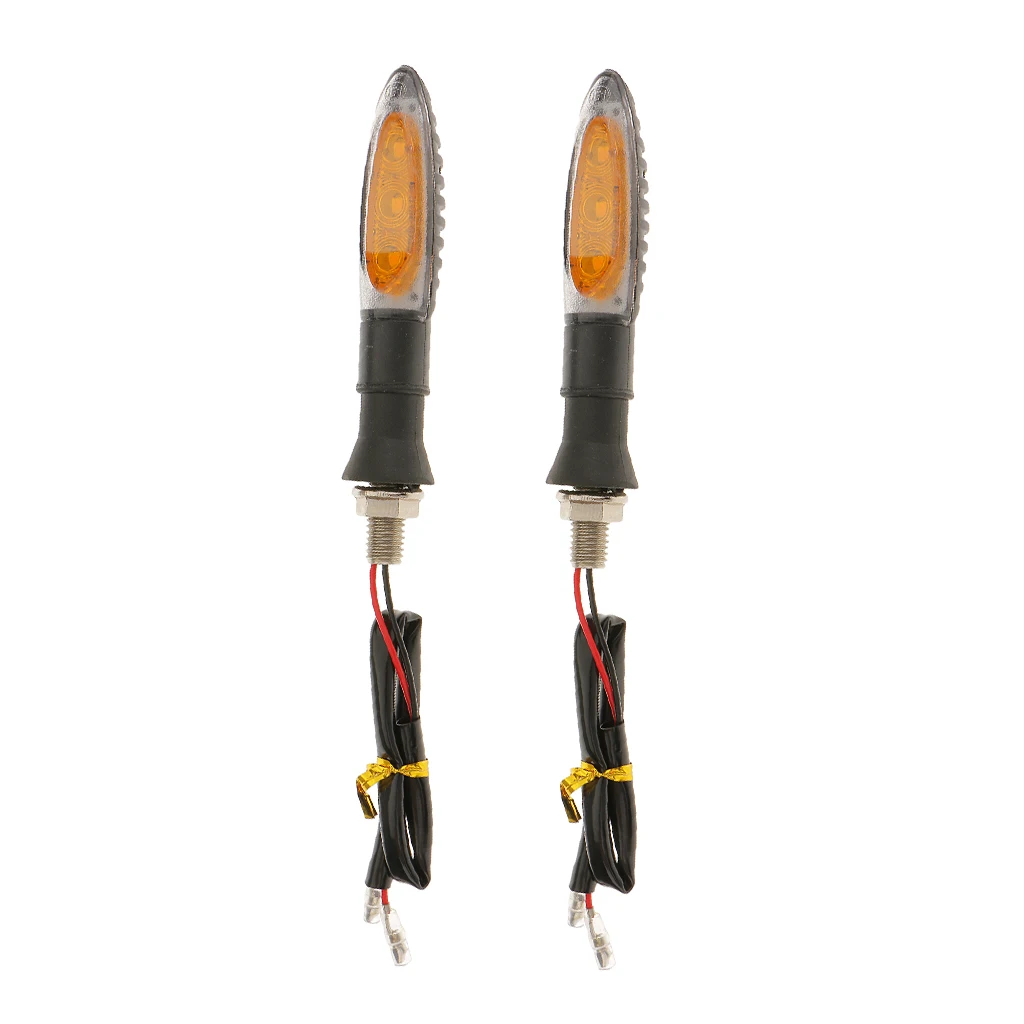 

2x Engine Motorcycle LED Turn Signal Indicator Flashing Flexible Amber Light