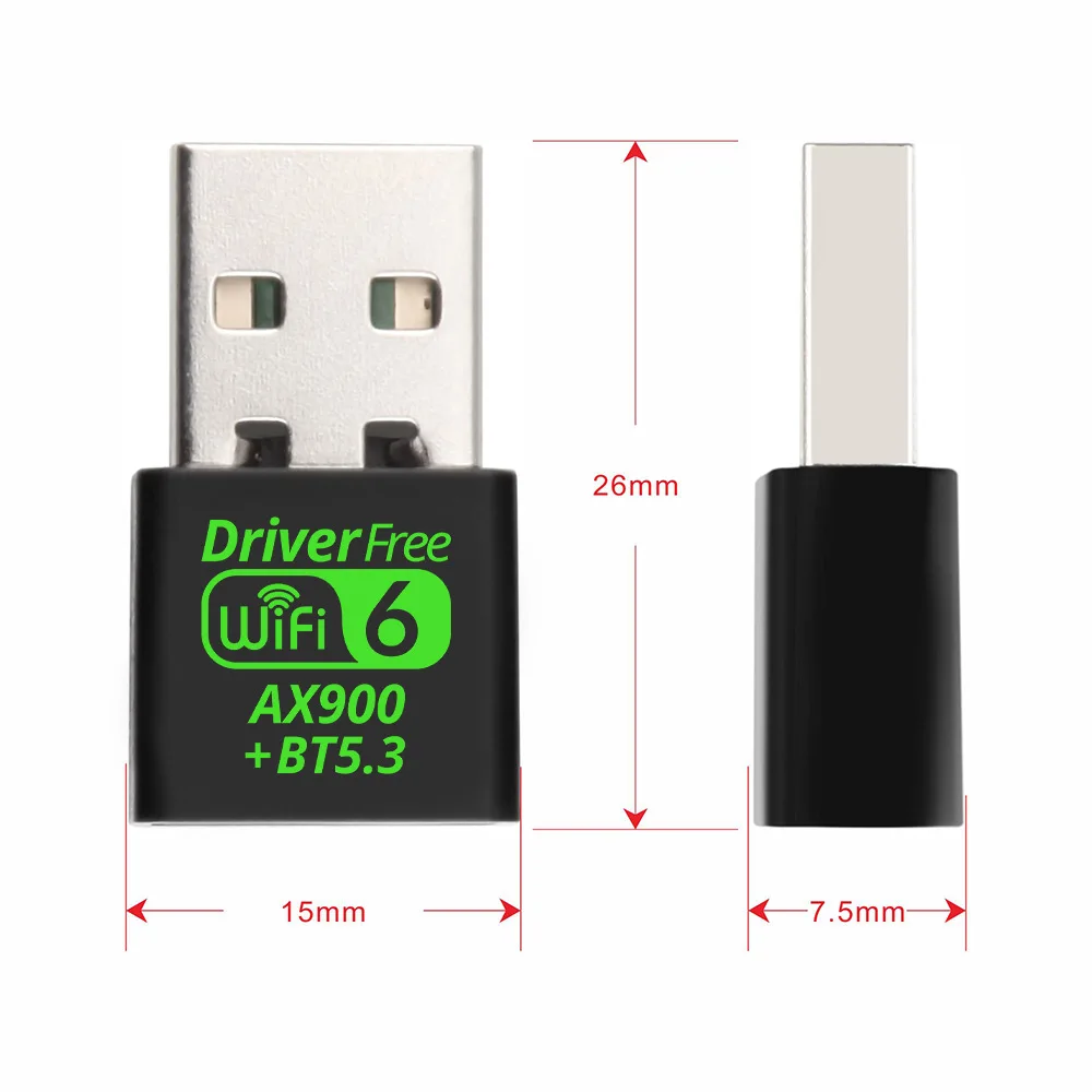 USB Wi-Fi Bluetooth 900 адаптер 2 в 1, 5,3 Мбитс, 2,4 ГГц и 5 ГГц (art.: 3920c8fd403b4) - 3920c8fd403b4