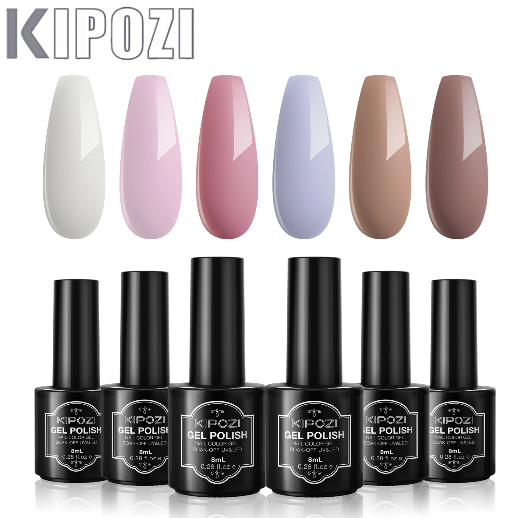 

2022 New KIPOZI 8ml Safety Gel Polish Nail GEL Soak-Off UV&LED 6 Colors Gel Semi Permanent Varnishes Design Colorful Nail Art