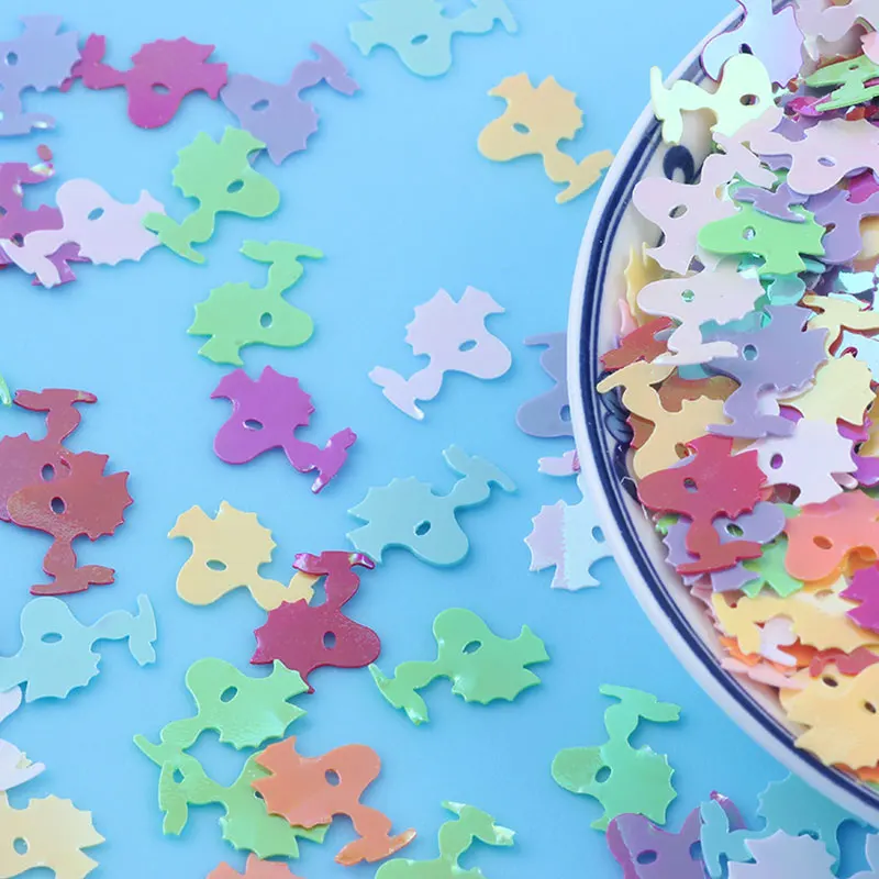 

Пайетки из ПВХ с мультяшными собаками 13 мм, пайетки россыпью с отверстиями для шитья, рукоделия, «сделай сам», подвеска для скрапбукинга, украшения, пайетки 10 г