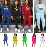 autumn 2 pc set for women matching sets black white jogging sports pencil pans trouser suits full outfit casual female clothing