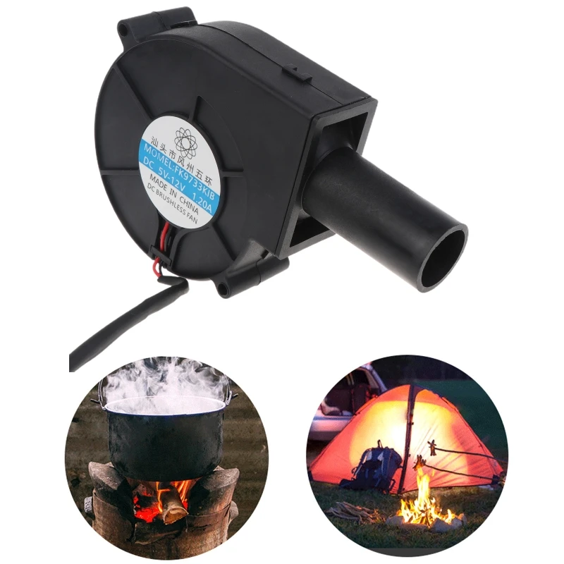 97mm x 30mm DC Blower, 12V 2A 5300RPM Fan 9730 Adjustable Speed BBQ Fan US Plug for Picnic Grill Wood Stove Cooking