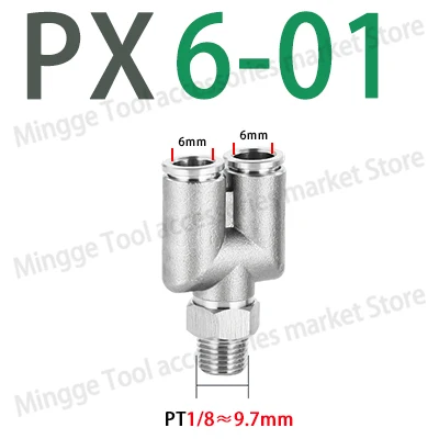 

PX 304 Нержавеющая сталь Пневматический быстрый соединитель Наружная резьба 1/8 "1/4" 3/8 "1/2" Шланг BSPT 4 6 8 10 12 мм Воздушный фитинг Y Тройник