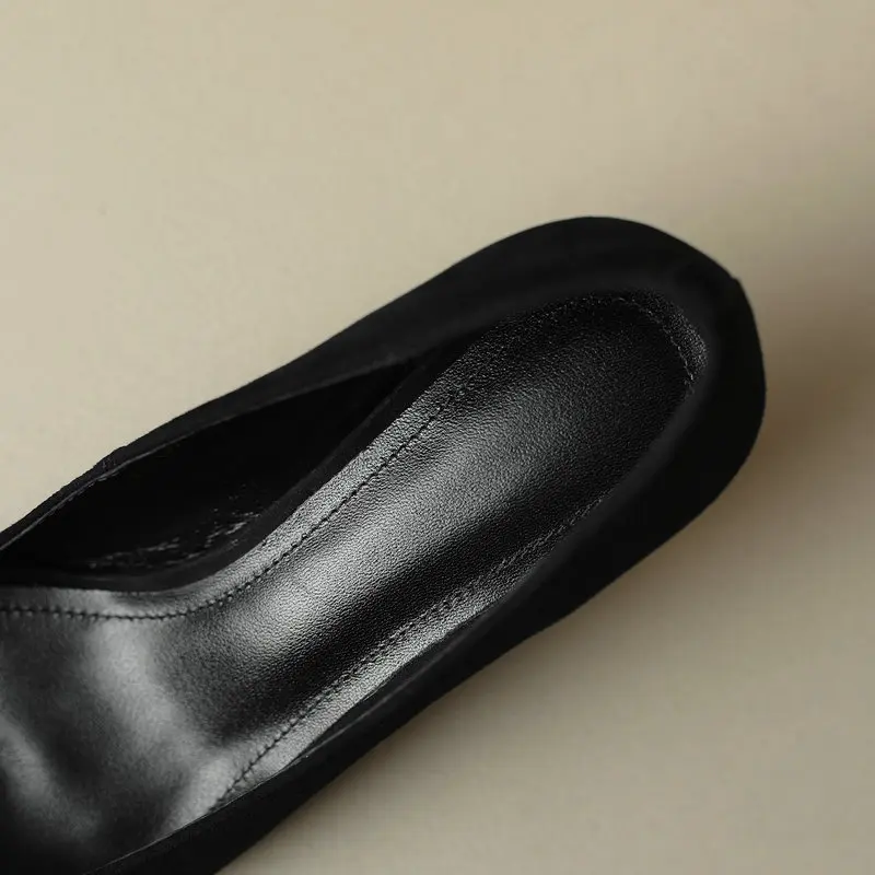 Pointed Toe Commuter Pumps Women Concise Kitten Heels Shoes Office Lady Spring Autumn Genuine Leather Comfy Soft Size 34-40