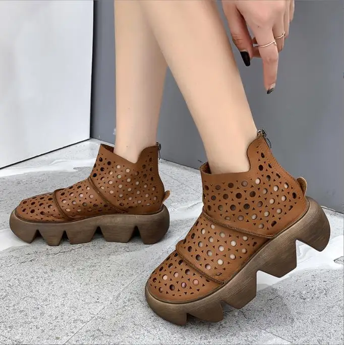 

2023 Martin boots women's shoes British spring/autumn hollowed out women boots new casual platform ankle boots
