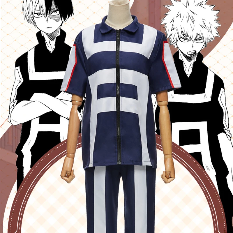 

My Hero Academia Boku no Hero Cosplay Costume Men Women School Uniform Sport Suit Tshirt Pants Izuku Midoriya Todoroki Shouto