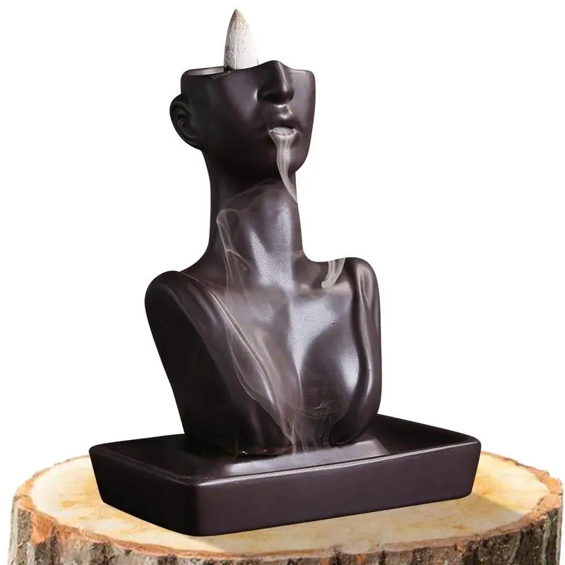 

Waterfall Incense Burner Beauty Statue Ceramic Backflow Incense Holder Waterfall Attractive Aromatherapy Ornament For Office