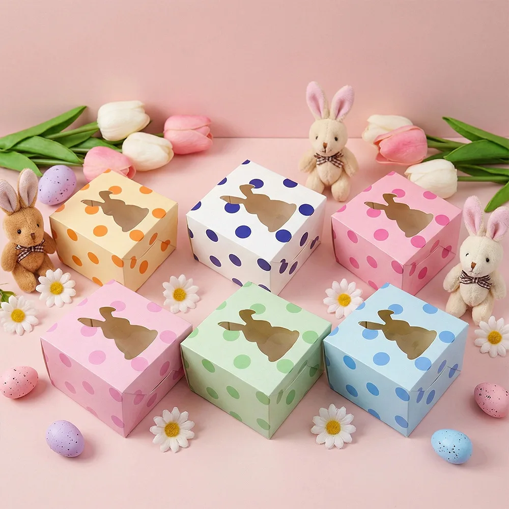 

Пасхальные подарочные коробочки с кроликом 6/12 шт