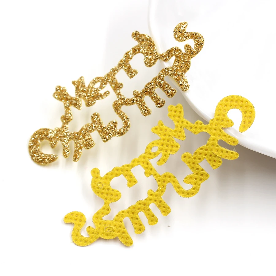 50 шт. блестящие рождественские наклейки на Рождество войлочные подушечки