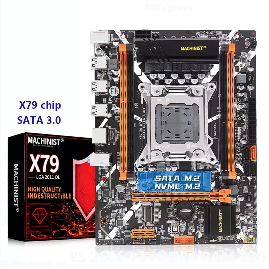 

MACHINIST X79 материнская плата LGA 2011 поддержка Xeon E5 2650 V2 V1 ЦПУ процессор DDR3 ECC RAM память SATA NVME M.2 M-ATX