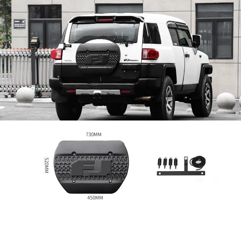 

2006-2022 для TOYOTA Fj Cruiser, крышка маленькой запасной шины, задняя дверь, Снижающаяся, с аномальным шумом, легкие модифицированные аксессуары
