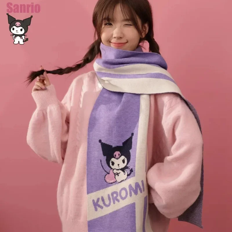 

Оригинальный мультяшный шарф Kuromi My Melody Cinnamoroll, осенний и зимний плюшевый теплый новый милый подарок для девочки