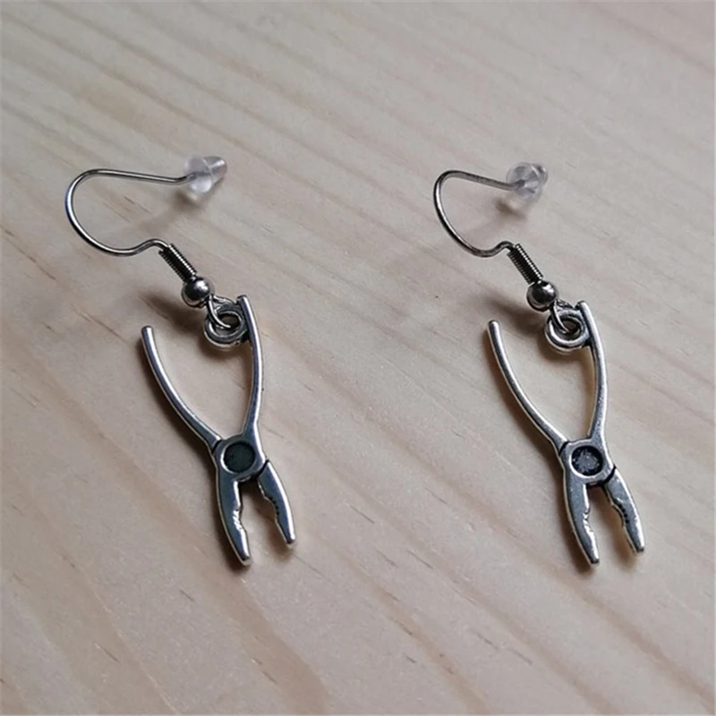 

Pliers Earrings Antique Silver Color Charm Earrings, Tool Earrings, Quirky Earrings, Tool Gift for Her, Lightweight Earrings