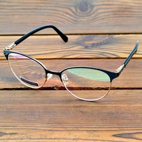 stainless steel glasses frame round diamond decoration optical frame custom photochromicprogressive myopia reading glasses