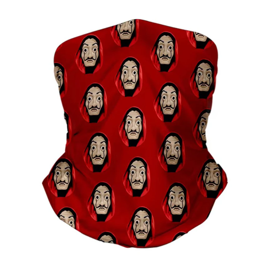 

Шарф-Балаклава La Casa De Papel бесшовный для мужчин и женщин, волшебный головной убор, уличные банданы, Толстовка для велоспорта и походов