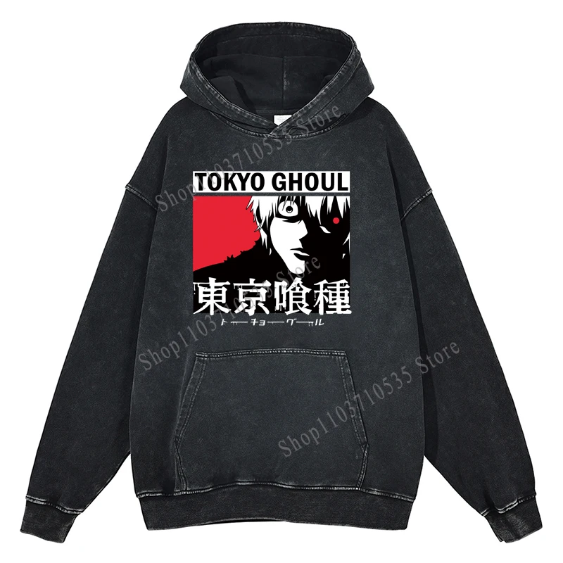 Толстовка с рисунком аниме Kaneki толстовка принтом Tokyo Ghoul винтажный хлопковый