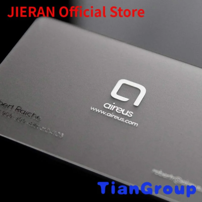 

silver foil matte luxury transparent business cards with own logo
