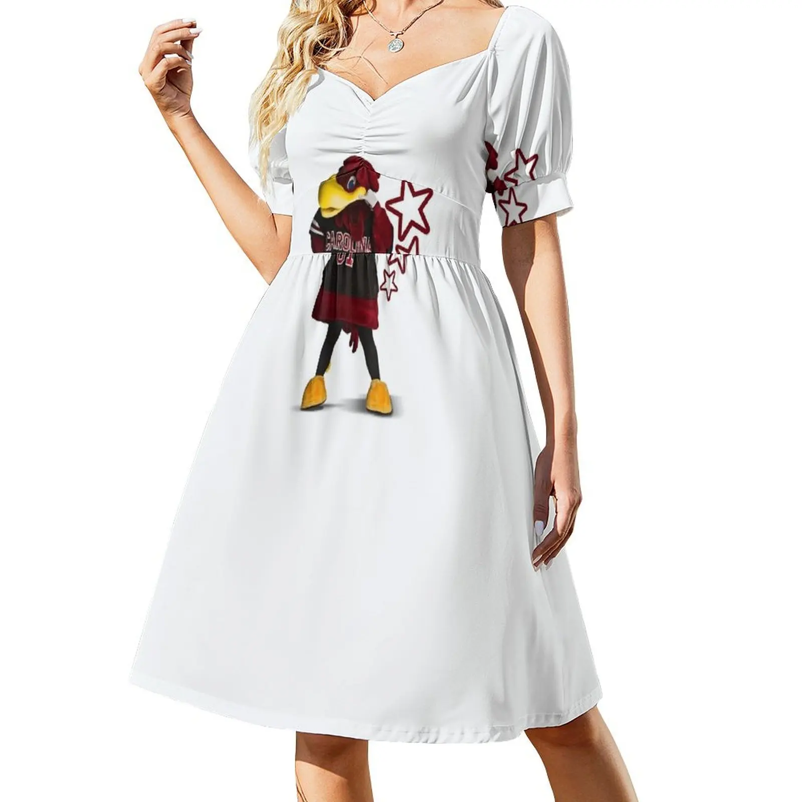 Usc талисман-cokky платье с короткими рукавами для женщин сексуальные короткие