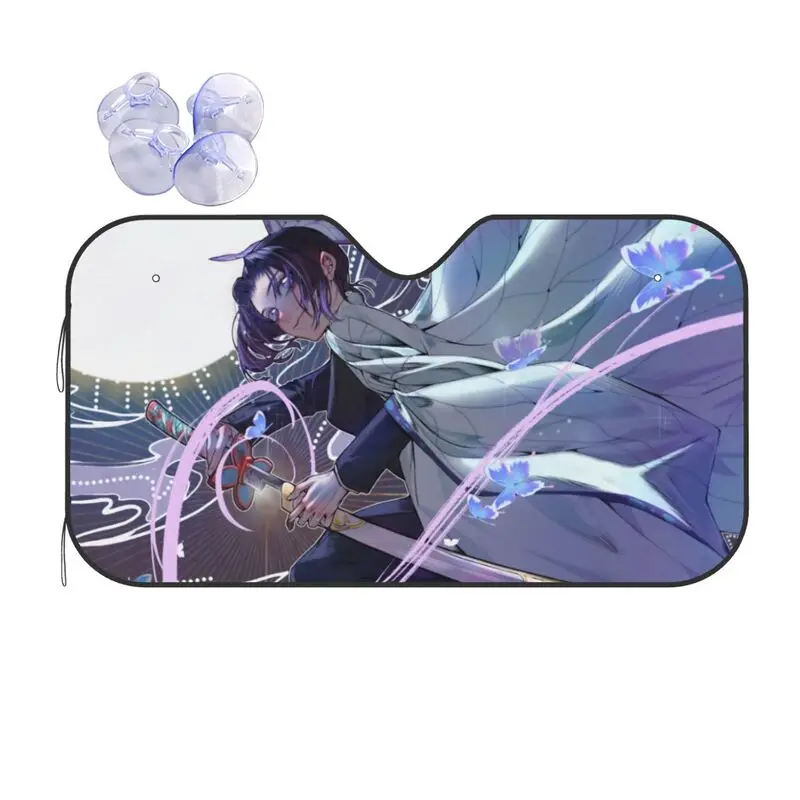 

Ghost Slayer Anime Car Sunshade Cartoon Animation Car Sunscreen UV Protection Auto Parts Decorative Sunshade