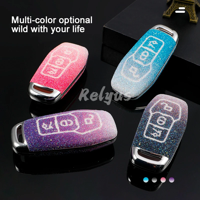 

Diamond Car Key Cover Shell for Ford Focus 3 4 ST Mondeo 5 MK5 Mustang F-150 Explorer Edge Fiesta Kuga MK3 Shiny Luxury Key Case