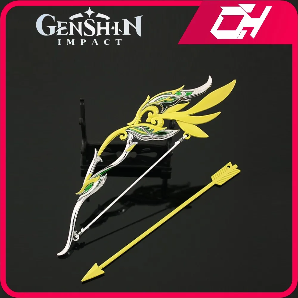 

Genshin Impact Sword Game Anime Weapon Keychains Tighnari Hunter Path Bow and Arrow Metal Katana Swords Samurai Toys for Boys