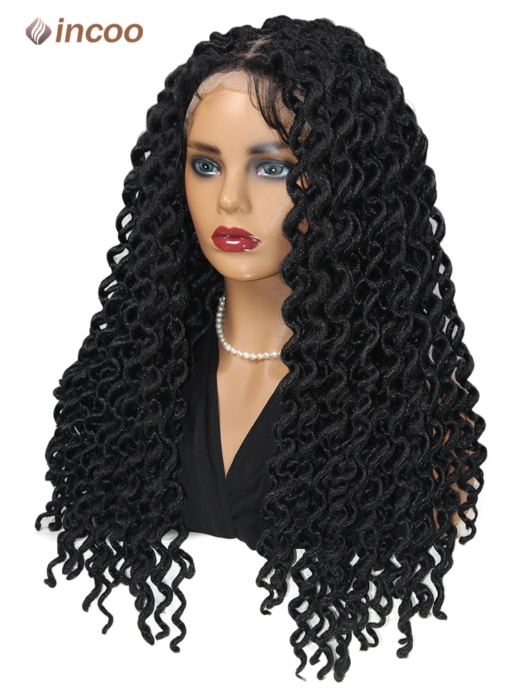 Парик Синтетический дредов 22 дюйма Плетеный с кудрявыми местами для темных