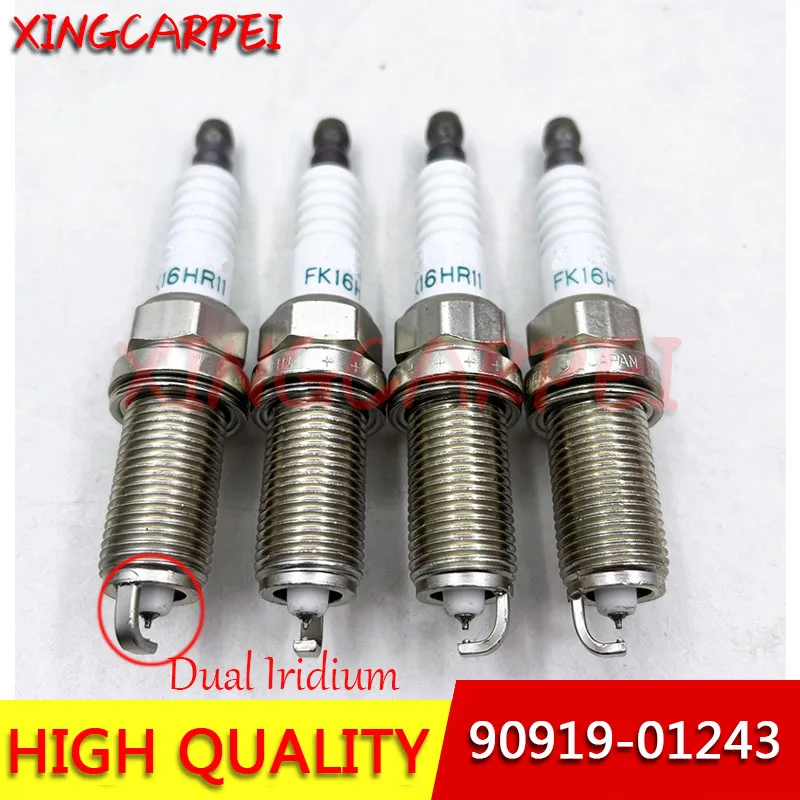 

Новые 4 шт./лот 90919-01243 FK16HR-11 Автомобильная иридиевая Свеча зажигания для Toyota Corolla Vitz Ractis Auris 90919 01243 FK16HR-11