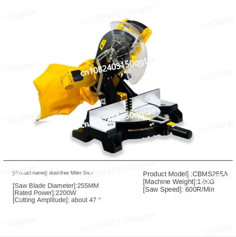 220 В 2200 Вт Беспыльная торцовочная пила Настольная 45 градусов Электрический