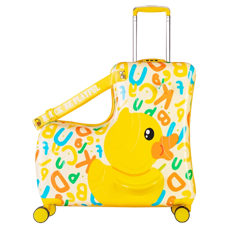AO WEI LA Travel Ride on Suitcase for Kids PC Luggage Suitcase with Wheels Rolling Trolley Case Fits to Kid 1-12 Years Old 20 24