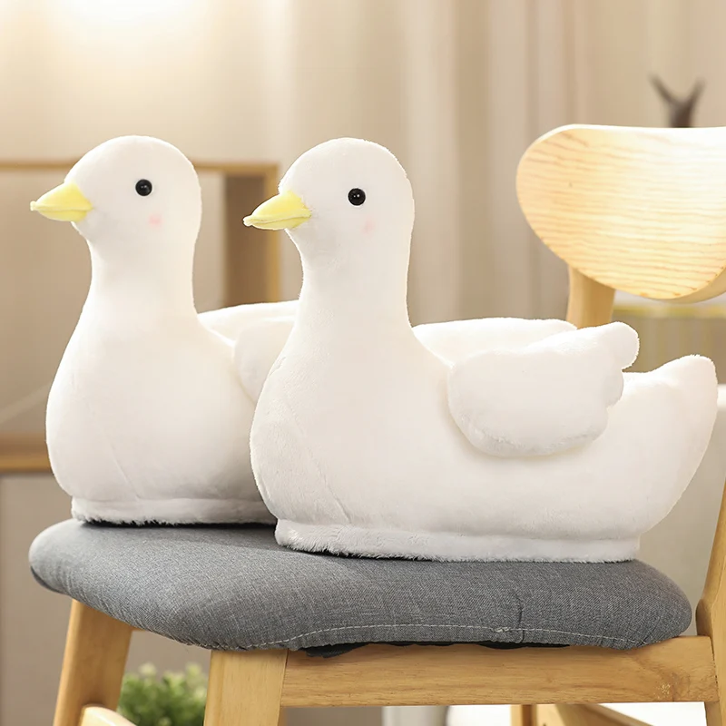 

Creative Funny Big White Goose Baby Image Plush Slippers Indoor Women's Shoes In Winter High-Quality Gifts