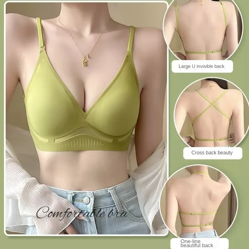 Sexy Invisible Backless Women's Bras U-shaped Seamless Push-up Bra Top Summer Thin Section High Quality No Rims Female Underwear