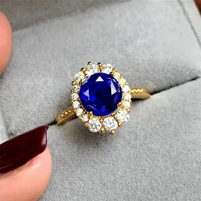 

Circular Blue Series Stone Women Rings Simple Minimalist Pinky Accessories Ring Band Elegant Engagement Jewelry Rings