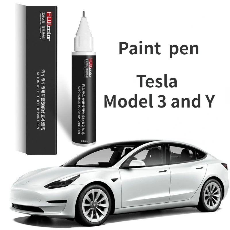 Suitable for Tesla model 3 and model Y white paint touch-up pen white Roadster accessories car paint boss wheel Hub cover repair