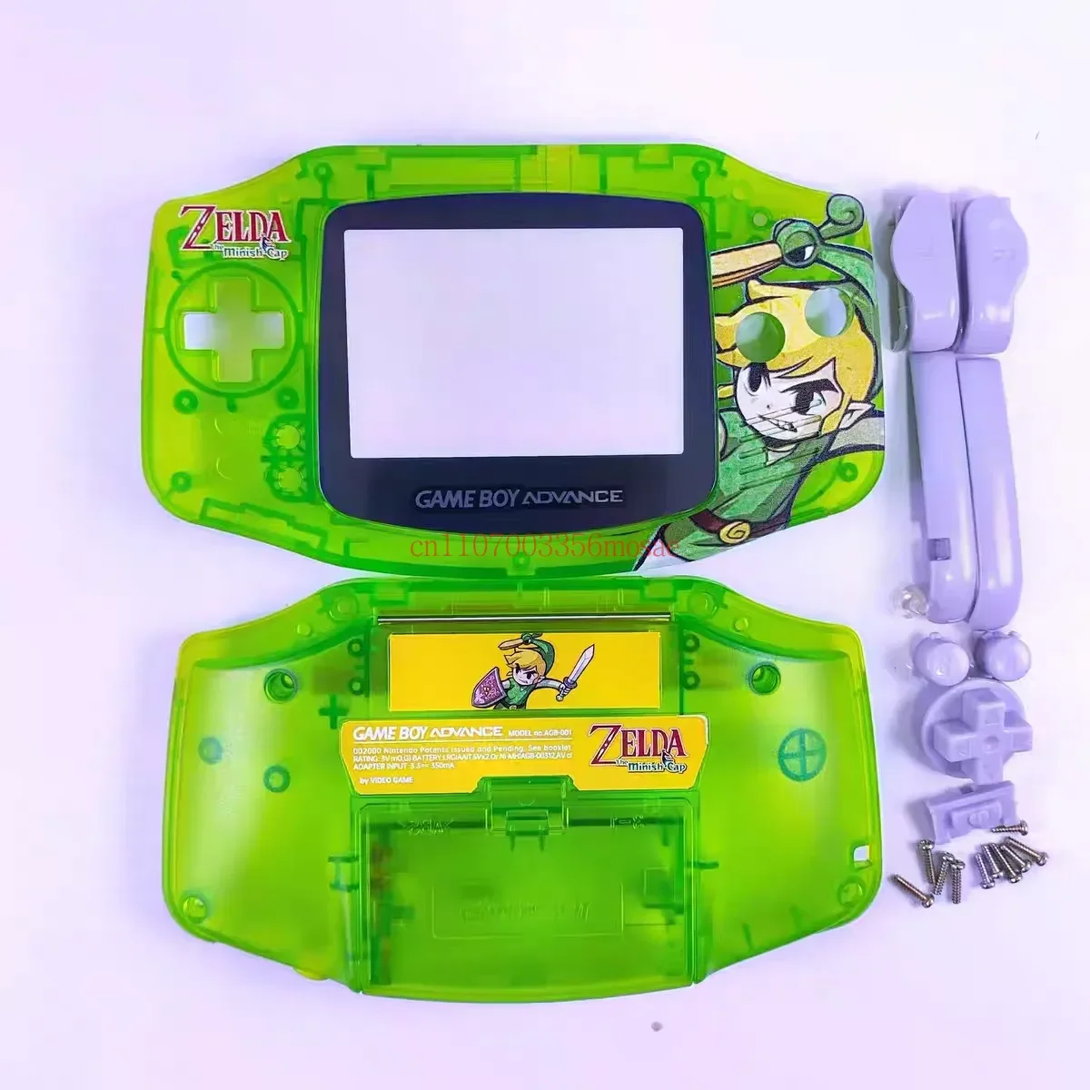 Фото Сменный корпус GBA для Game Boy Advance Zelda The Minish Cap, прозрачный корпус игровой консоли с полным комплектом кнопок в подарок №1