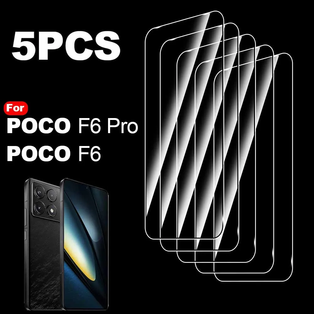 5 шт. защитное стекло PocoF6Pro для Xiaomi Poco F6 Pro F 6 6F F6Pro защитная пленка экрана смартфона