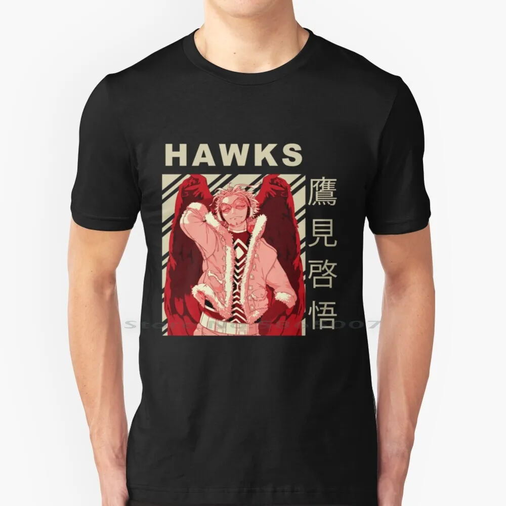 

Винтажная художественная футболка Hawks из 100% хлопка, Hawks, Hawks, Keigo, Takami, Keigo, Takami, Аниме Манга, Takami, Keigo, большой размер 6xl, футболка в подарок